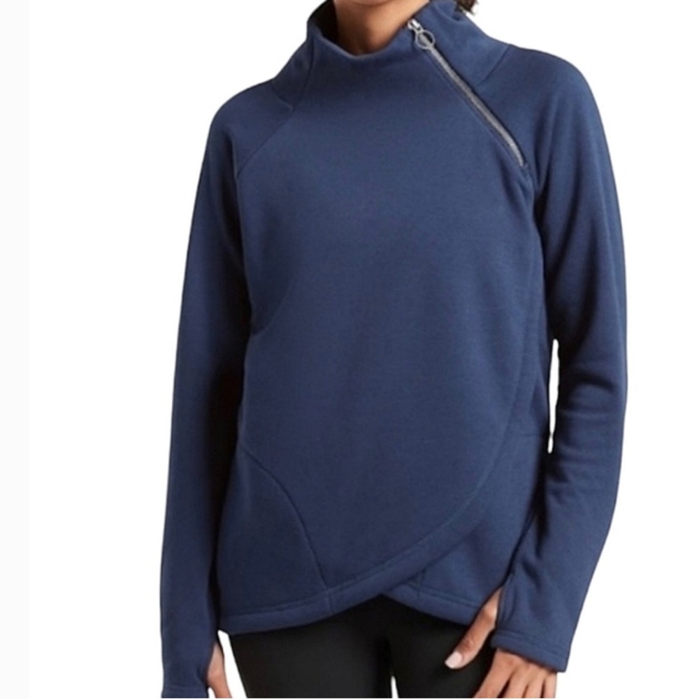 Athleta cozy, karma asymmetrical sweatshirt